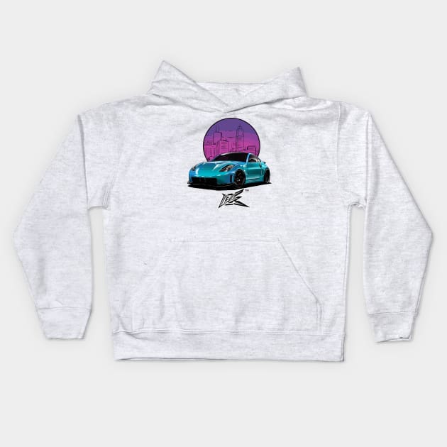 nismo 350z pearl metallic blue Kids Hoodie by naquash